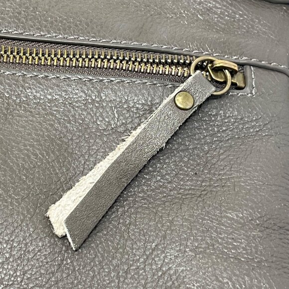 Lucky Brand Crossbody Shoulder Bag Fold over Taupe Pebbled Leather Tan Lining - Picture 7 of 11